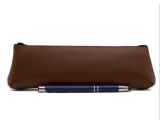 LAVOISIER Maroquinier - Grande trousse triangle en cuir marron
