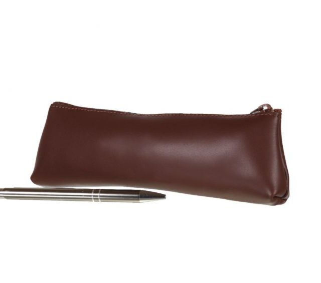 Lavoisier Maroquinier - Grande trousse triangle en cuir marron
