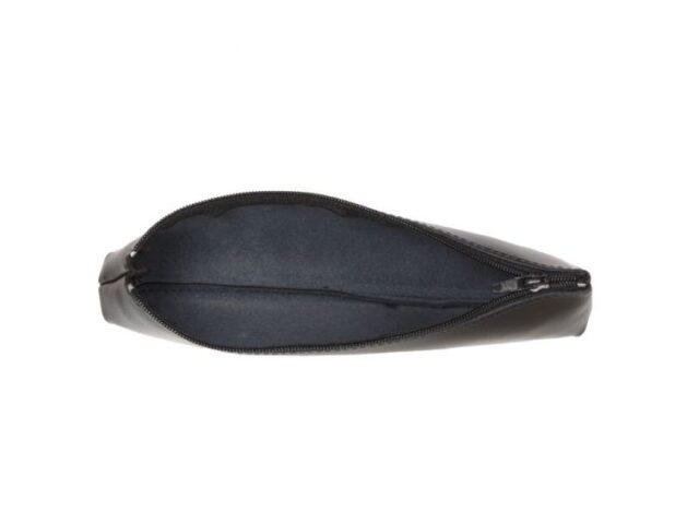 Lavoisier Maroquinier - Grande trousse triangle en cuir noir