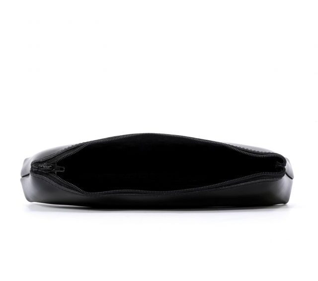 Lavoisier Maroquinier - Grande trousse triangle en cuir noir