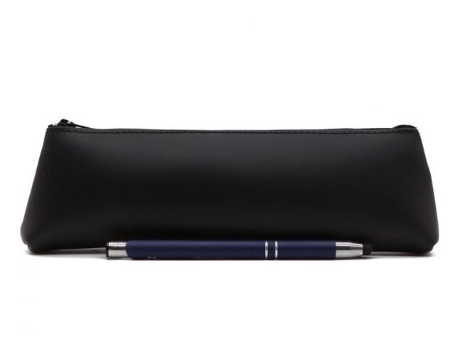 LAVOISIER Maroquinier - Grande trousse triangle en cuir noir