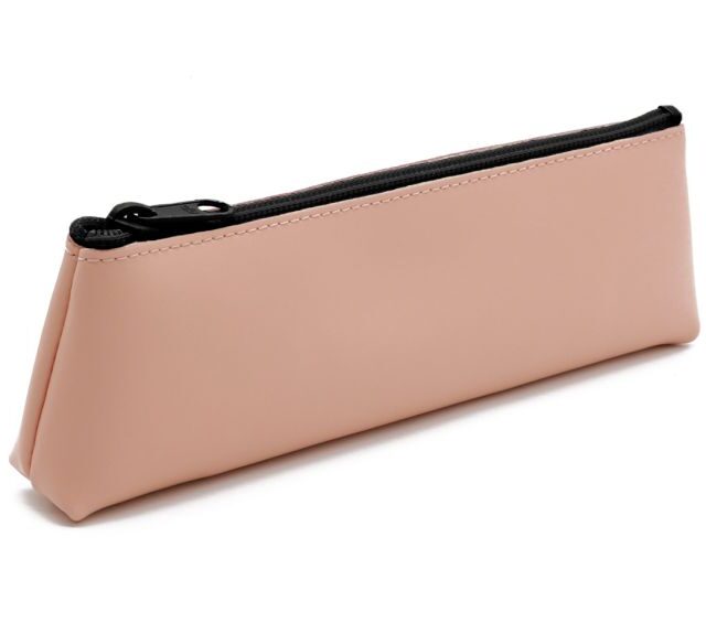 Lavoisier Maroquinier - Grande trousse triangle en cuir rose