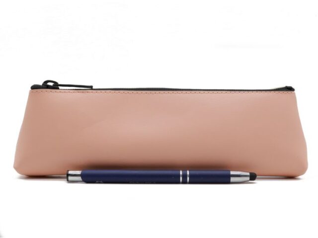 LAVOISIER Maroquinier - Grande trousse triangle en cuir rose