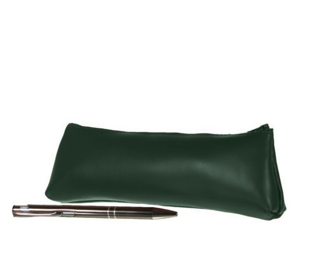 Lavoisier Maroquinier - Grande trousse triangle en cuir vert
