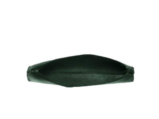 Lavoisier Maroquinier - Grande trousse triangle en cuir vert