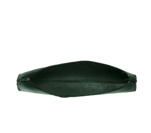 Lavoisier Maroquinier - Grande trousse triangle en cuir vert