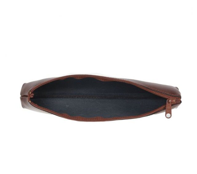 Lavoisier Maroquinier - Grande trousse triangle en cuir vert