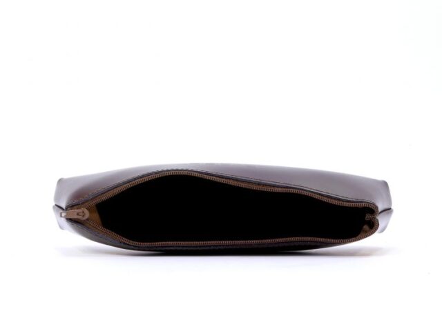 Lavoisier Maroquinier - Grande trousse triangle en cuir vert