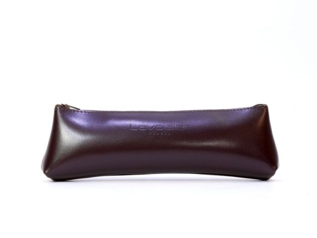 Lavoisier Maroquinier - Grande trousse triangle en cuir vert