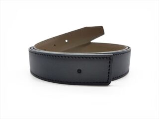 La Guêpe - Hermes compatible – bande de cuir réversible 35mm, noir lisse et havane grainé – 5003 Choisir
