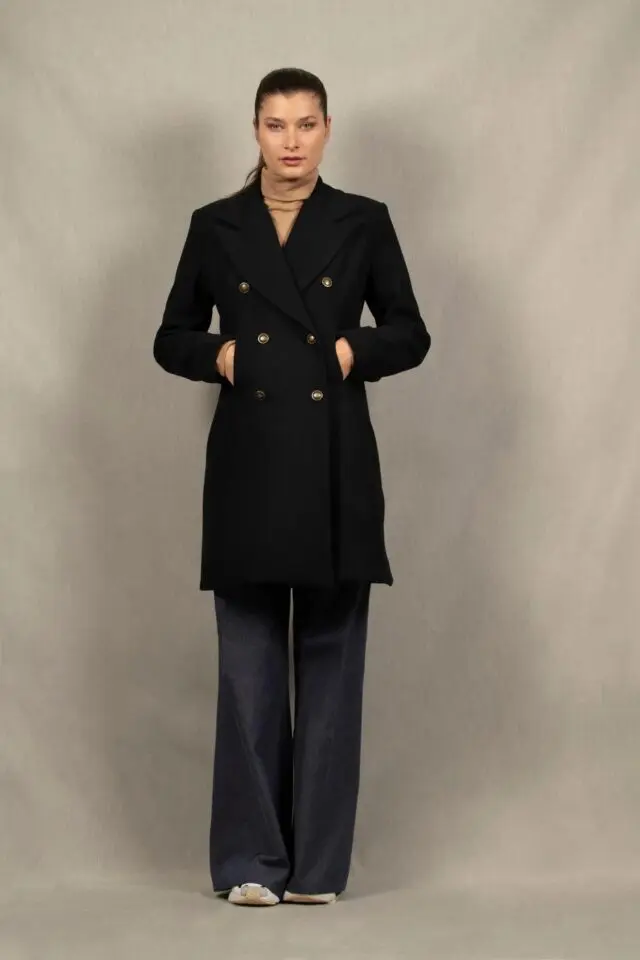 My tailor is Joh - Manteau 3/4 Femme en Laine Bleu Marine