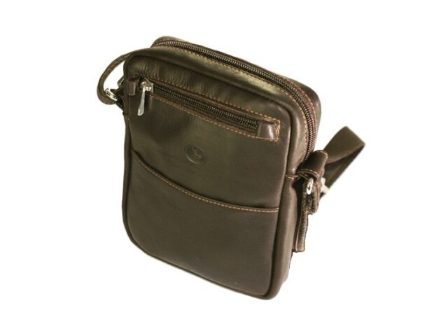 La Guêpe - Petite Maroquinerie - Sacoche en cuir marron - 656