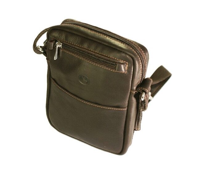 La Guêpe - Petite Maroquinerie - Sacoche en cuir marron - 656