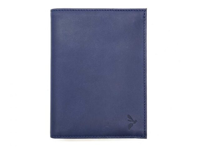 La Guêpe - Petite Maroquinerie - pack Portefeuille anti-rfid "Luxe" en cuir bleu - 15 cm 4 volets - PM-019-06