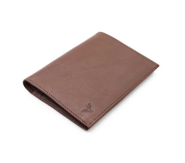 La Guêpe - Petite Maroquinerie - pack Portefeuille anti-rfid "Luxe" en cuir marron - 15 cm 4 volets - PM-019-06