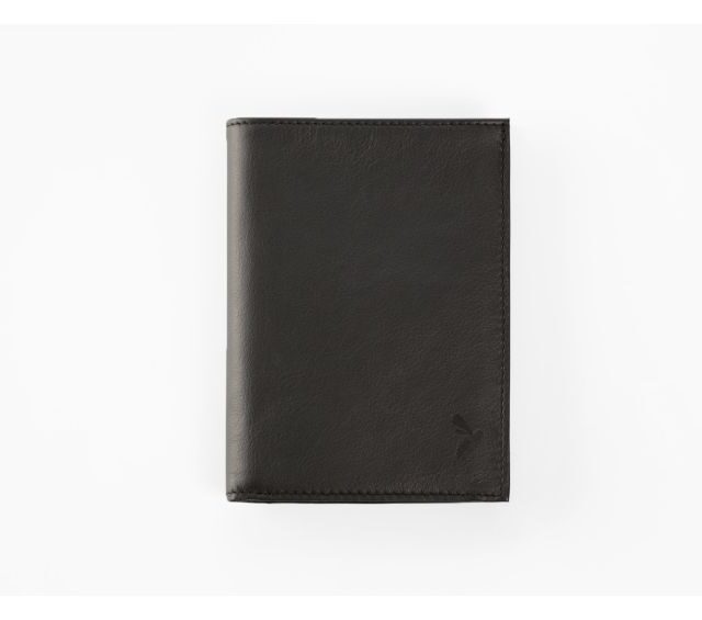 La Guêpe - Petite Maroquinerie - pack Portefeuille anti-rfid "Luxe" en cuir noir - 15 cm 4 volets - PM-019-06