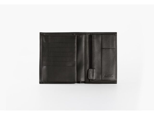 La Guêpe - Petite Maroquinerie - pack Portefeuille anti-rfid "Luxe" en cuir noir - 15 cm 4 volets - PM-019-06