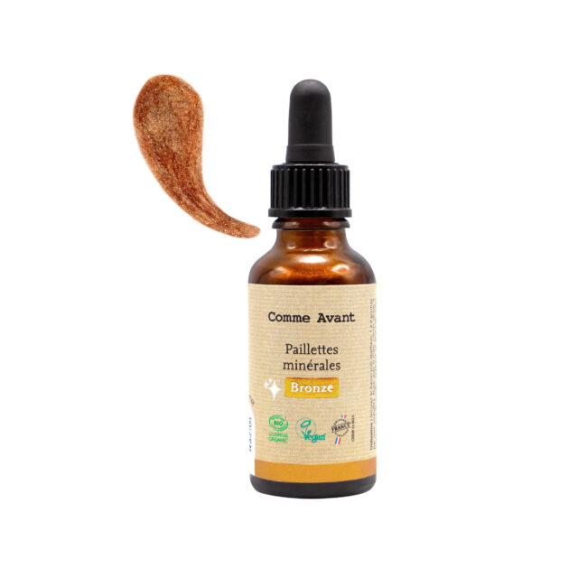 Comme Avant - Highlighter Paillettes Minérales Bio Liquide - Champagne - Longue Tenue - Visage et Corps - 100% Naturel & Biodégradables - Fabrication Française