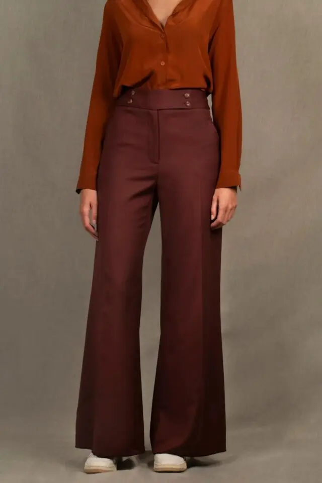My tailor is Joh - Pantalon Tailleur Femme Large en Laine  Lie de Vin – Certitude