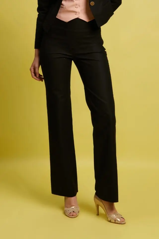 Pantalon Droit Youline En Coton Noir – Taille 44, Comme Neuf | Basique élégant Pour Toutes Occasions