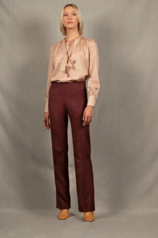 Pantalon Tailleur Femme Droit Laine Lie de vin – Sœur par la marque My tailor is Joh My tailor is Joh - Pantalon Tailleur Femme Droit Laine Lie de vin – Sœur