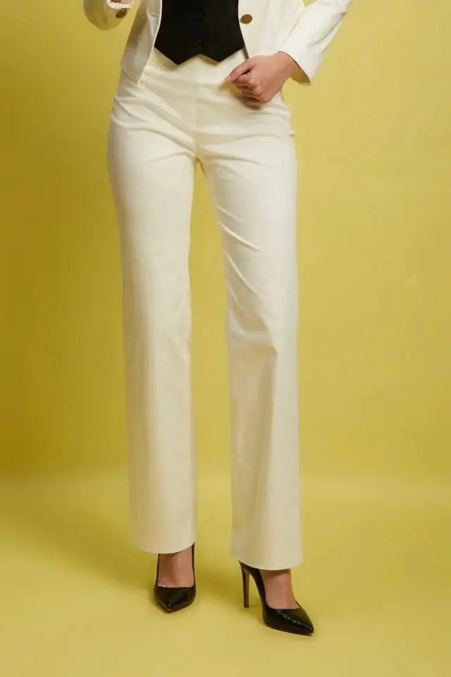 My tailor is Joh - Le Pantalon tailleur droit coton blanc Sœur