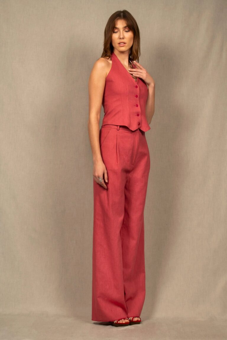 My tailor is Joh - Pantalon Tailleur Large en Lin Rose Blush – Illusion