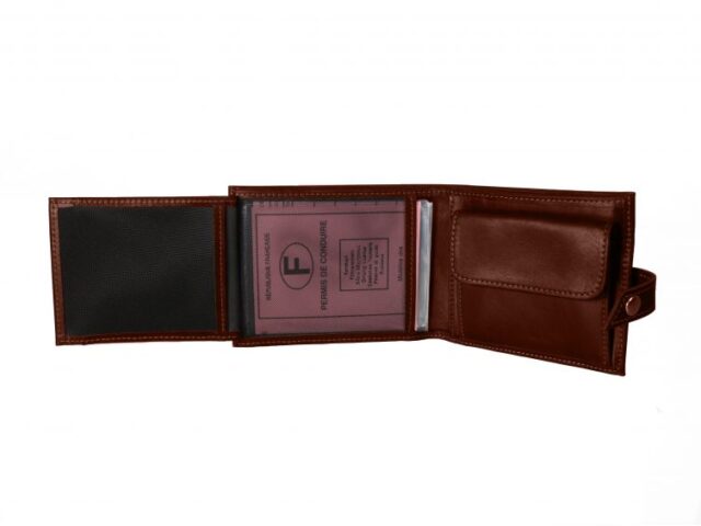 La Guêpe - Petite Maroquinerie - Petit Portefeuille 3 volets en cuir gold - 440