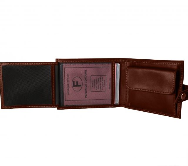 La Guêpe - Petite Maroquinerie - Petit Portefeuille 3 volets en cuir gold - 440