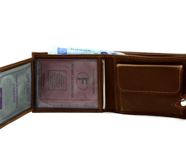 La Guêpe - Petite Maroquinerie - Petit Portefeuille 3 volets en cuir gold - 440