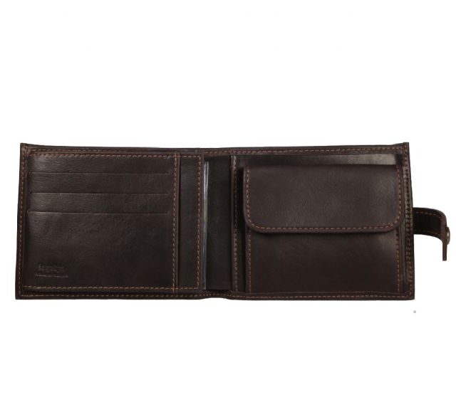 La Guêpe - Petite Maroquinerie - Petit Portefeuille 3 volets en cuir marron - 440