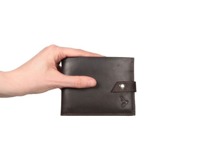 La Guêpe - Petite Maroquinerie - Petit Portefeuille 3 volets en cuir marron - 440