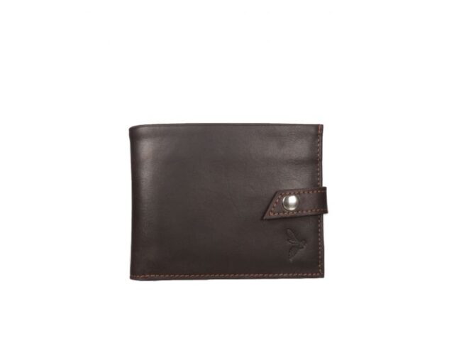 La Guêpe - Petit Portefeuille 3 volets en cuir marron – 440