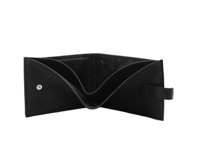 La Guêpe - Petite Maroquinerie - Petit Portefeuille 3 volets en cuir noir - 440