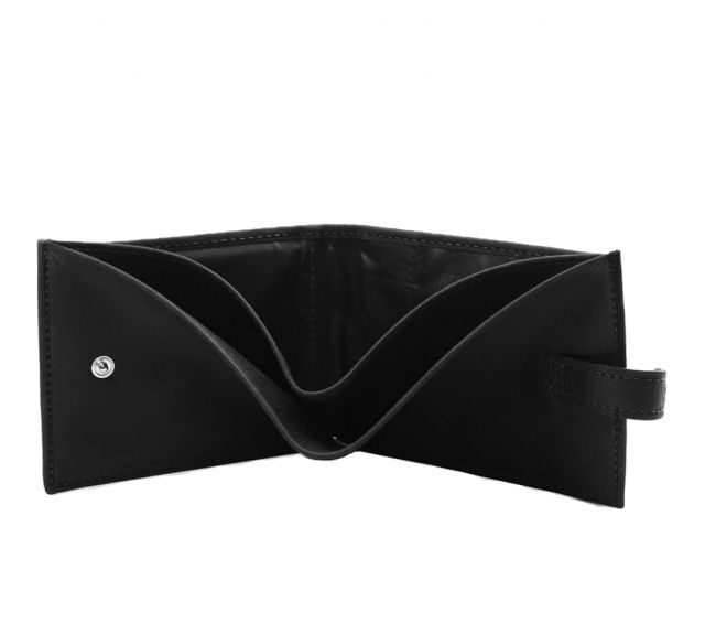 La Guêpe - Petite Maroquinerie - Petit Portefeuille 3 volets en cuir noir - 440