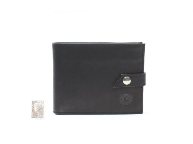 La Guêpe - Petite Maroquinerie - Petit Portefeuille 3 volets en cuir noir - 440