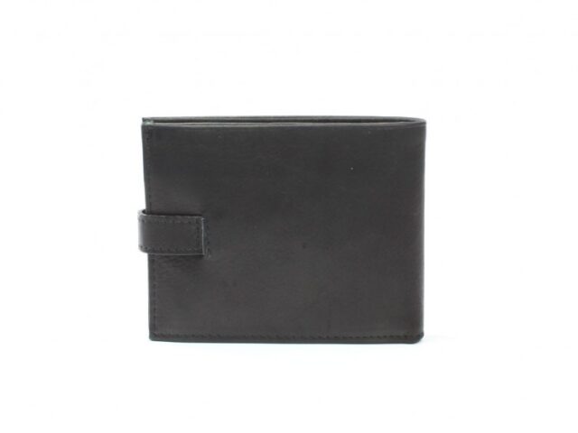 La Guêpe - Petite Maroquinerie - Petit Portefeuille 3 volets en cuir noir - 440