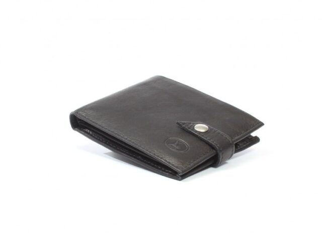 La Guêpe - Petite Maroquinerie - Petit Portefeuille 3 volets en cuir noir - 440