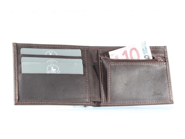 La Guêpe - Petite Maroquinerie - Petit Portefeuille à  l'italienne cuir marron - 496