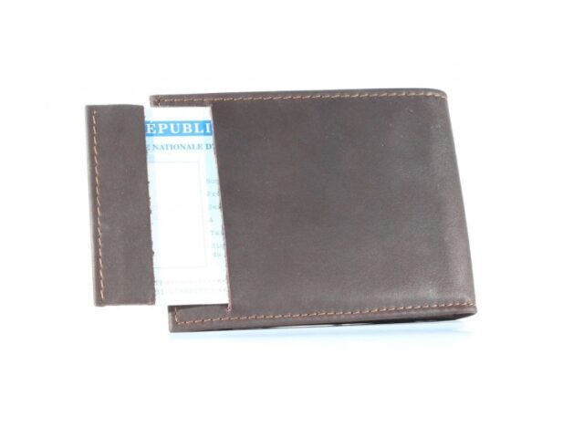 La Guêpe - Petite Maroquinerie - Petit Portefeuille à  l'italienne cuir marron - 496