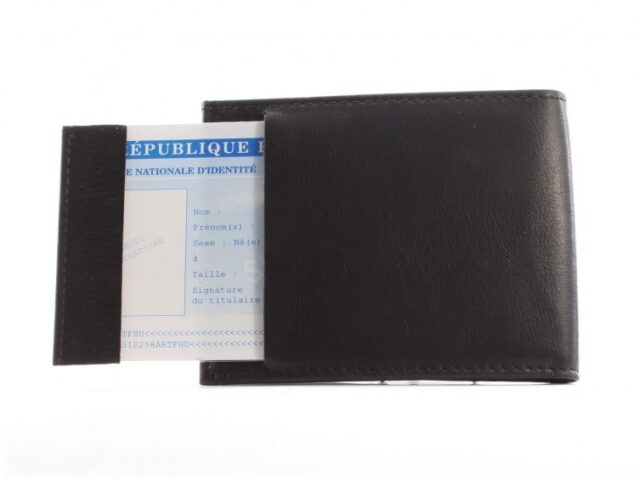 La Guêpe - Petite Maroquinerie - Petit Portefeuille à  l'italienne cuir noir - 496