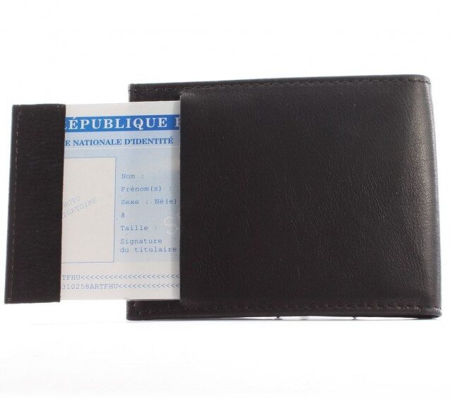 La Guêpe - Petite Maroquinerie - Petit Portefeuille à  l'italienne cuir noir - 496