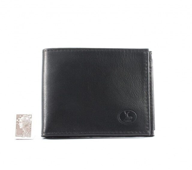 La Guêpe - Petite Maroquinerie - Petit Portefeuille à  l'italienne cuir noir - 496