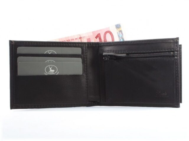 La Guêpe - Petite Maroquinerie - Petit Portefeuille à  l'italienne cuir noir - 496