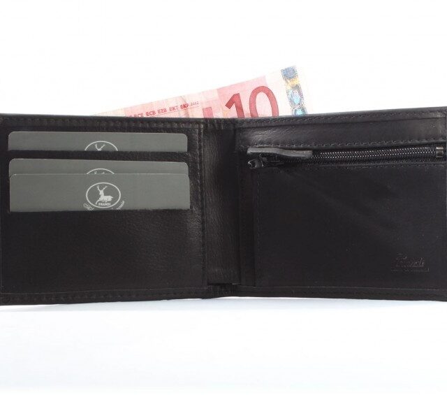 La Guêpe - Petite Maroquinerie - Petit Portefeuille à  l'italienne cuir noir - 496