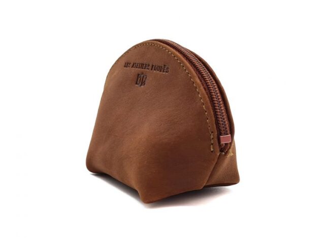 La Guêpe - Petite Maroquinerie - Petite bourse zippée en cuir fauve - B04