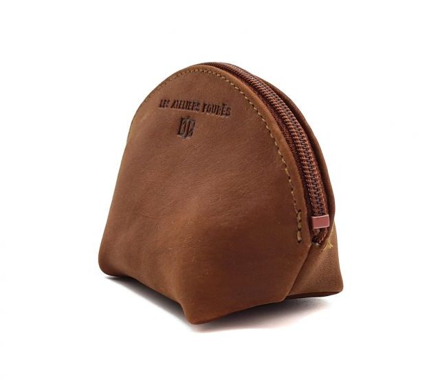 La Guêpe - Petite Maroquinerie - Petite bourse zippée en cuir fauve - B04