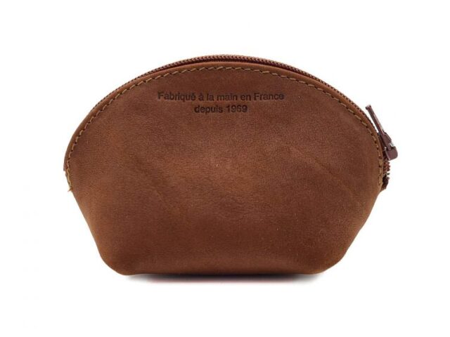 La Guêpe - Petite Maroquinerie - Petite bourse zippée en cuir fauve - B04