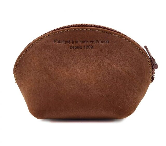 La Guêpe - Petite Maroquinerie - Petite bourse zippée en cuir fauve - B04