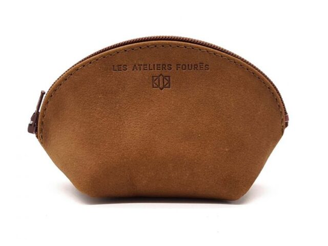 La Guêpe - Petite Maroquinerie - Petite bourse zippée en cuir fauve - B04